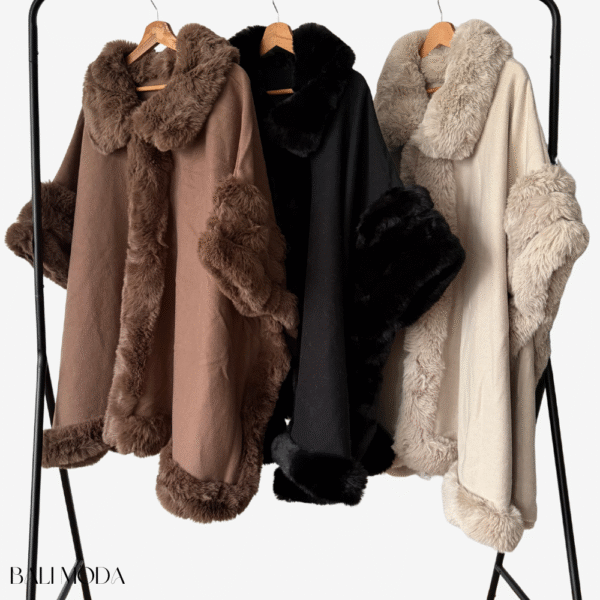 بونشو شتوي فاخر بحواف فرو