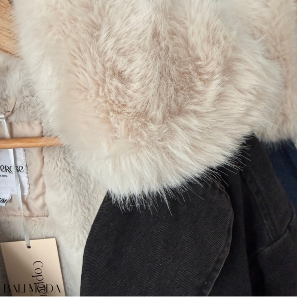 جاكيت جينز Oversize بفراء